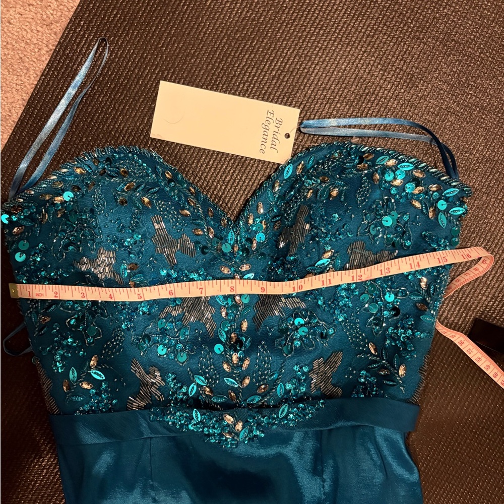 NWT Mac Duggal Formal Gown- Peacock - Picture 7 of 7